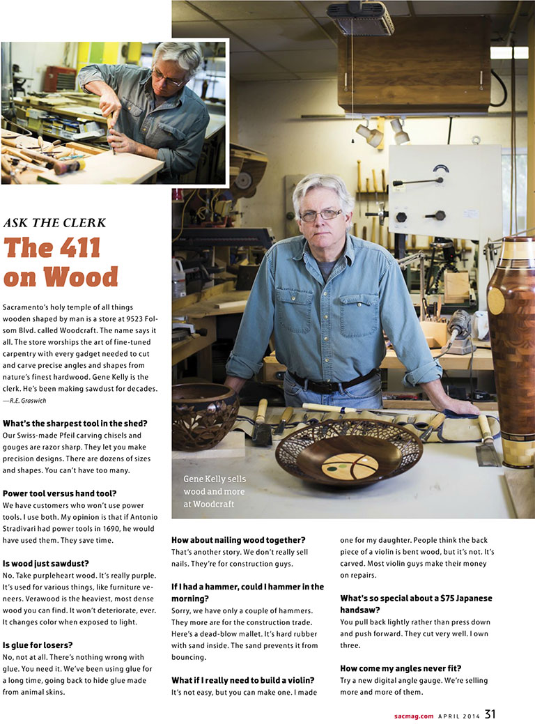 Sacramento Magazine Woodworking Article